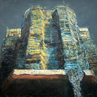 plastic on canvas, 152.5 x 152.5 cm